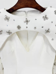 Beaded Cape Sleeve Maxi Dress