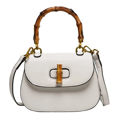Bamboo Handle Saddle Crossbody Bag
