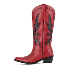 Embroidery Pointed Toe Western Boots