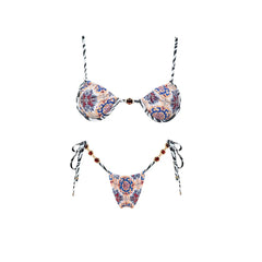 Geometric Patterned Two Piece Swimwear Set