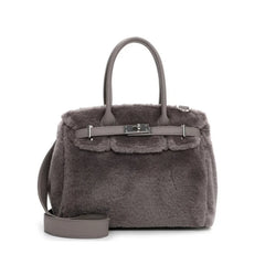 Faux Fur Top Handle Handbag