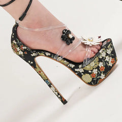 Crisscross Straps Platform High Heels
