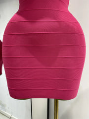 Solid Halter Strap Bandage Mini Dress