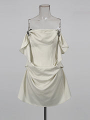 Draped Strapless Mini Corset Dress