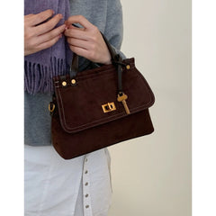 Microfiber Synthetic Leather Flap Handbag
