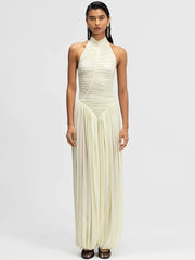 Ruched Halter Top and Palazzo Pants Set