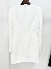 Floral beaded long sleeve mini dress back view