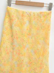 Floral Print A Line Midi Skirt