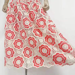 Floral Crochet Halter Maxi Dress