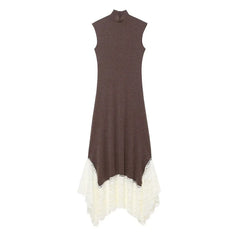 Sleeveless Lace-Hem Ankle-Length Maxi Dress