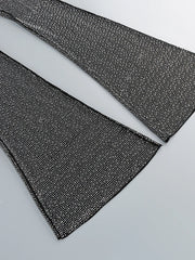 Two black textured ribbons on a light gray background