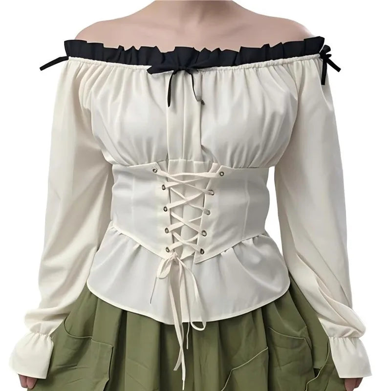 Renaissance-inspired white top for summer festivals