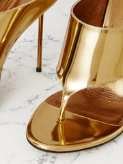 Patent Thong Heeled Mules