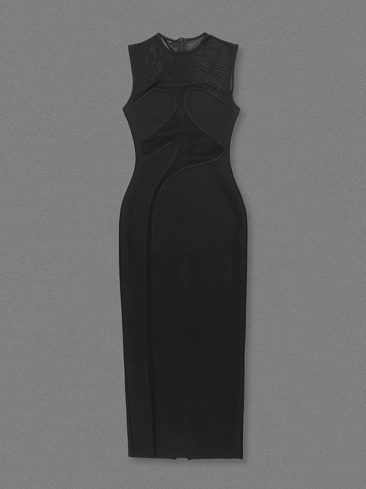 Black dress on a gray background