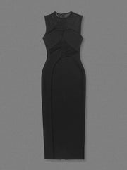 Black dress on a gray background