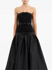 Strapless bow maxi dress detail