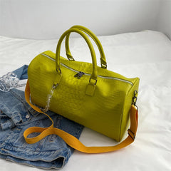 Crocodile Embossed Travel Duffle Bag