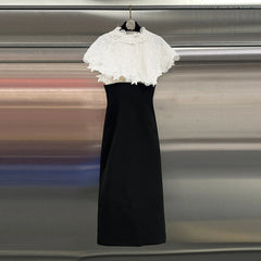Black Lace Cape Sheath Dress