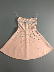 Strapless Crystal-Embellished A-Line Mini Dress