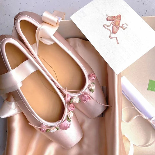 Silk Lace up Round Toe Bowtie Flats Ballet Shoes