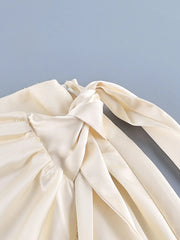 Tassel Fringe Satin Midi Skirt