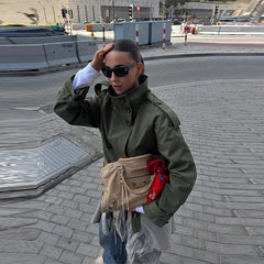 Belted Double Breasted Trench Coat