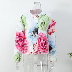 Floral Quilted Bomber Jacket