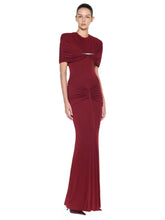 Draped O-Neck Maxi Dress
