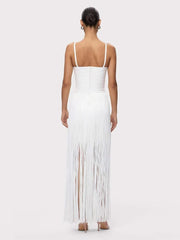 Spaghetti Strap Fringe Maxi Dress