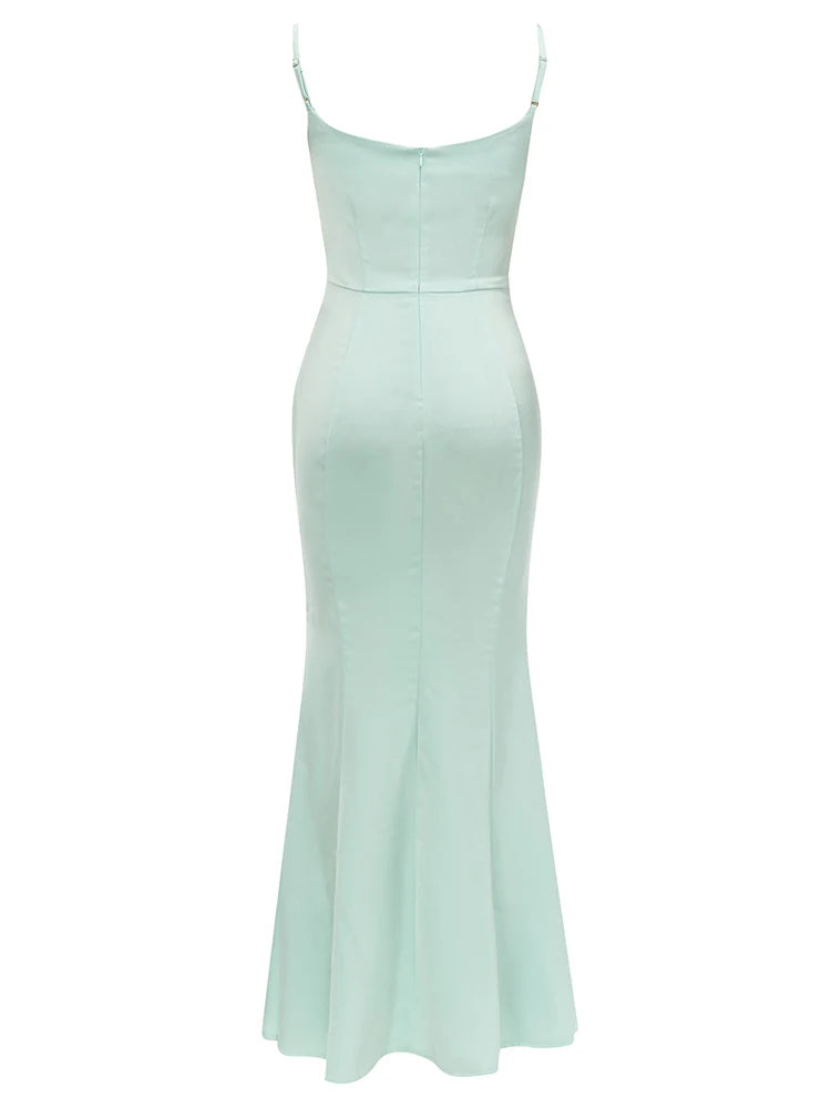 Mint green dress on a white background