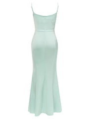 Mint green dress on a white background