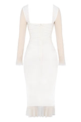 White dress with sheer sleeves