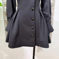 Tailored A-Line Side Pleated Blazer Mini Dress