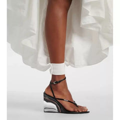 Transparent Wedge Flip Flop Sandals