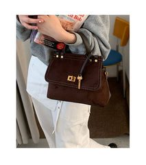 Microfiber Synthetic Leather Flap Handbag