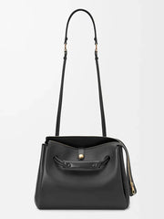 Structured Microfiber Leather Shoulder Bag – Modern Zip-Top Edition