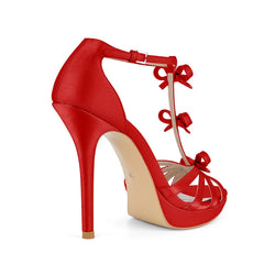 Platform Stiletto Bow Detail Sandals
