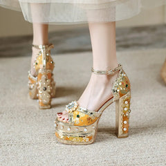 Embellished Platform Stiletto Heels