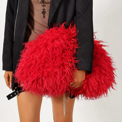 Fluffy Textured Clutch Bag