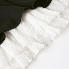 Close-up of black and white textured fabric