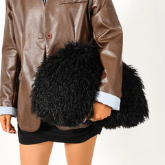 Fluffy Textured Clutch Bag