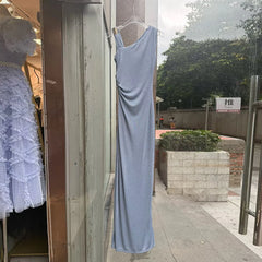 One Shoulder Ruched Maxi Dress