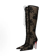 Lace Up Stiletto Boots
