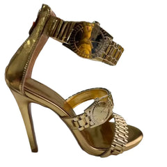 Gold Metal Watch Strap Heels