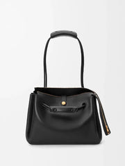 Structured Microfiber Leather Shoulder Bag – Modern Zip-Top Edition