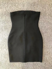 Black Diamond Beaded Strapless Bodycon Mini Dress