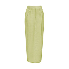 Green Sparkling Embellished Swimsuit and Twisted Skirt Set