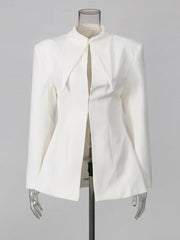Cutout Collar Structured Blazer Jacket