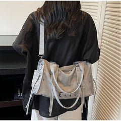 Soft Faux Leather Motorcycle Shoulder Bag