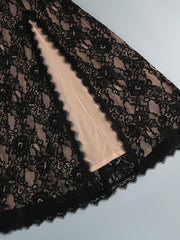 Lace Mock Neck Cutout Long Sleeve Maxi Dress